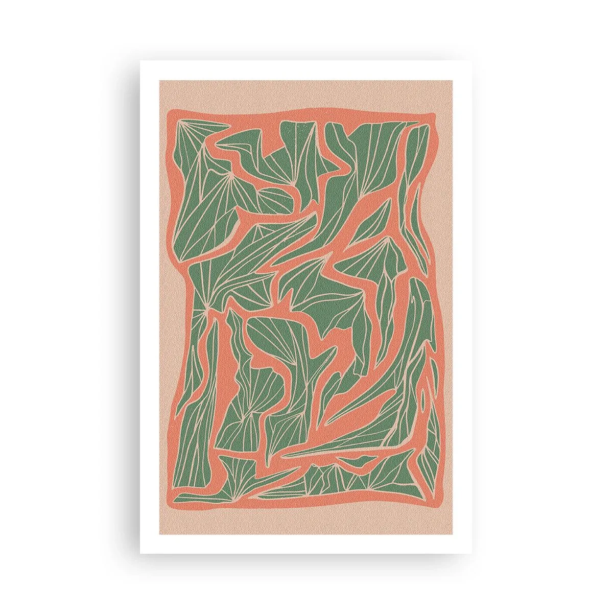 Plakát - Souboj korálů a zeleně - 61x91 cm