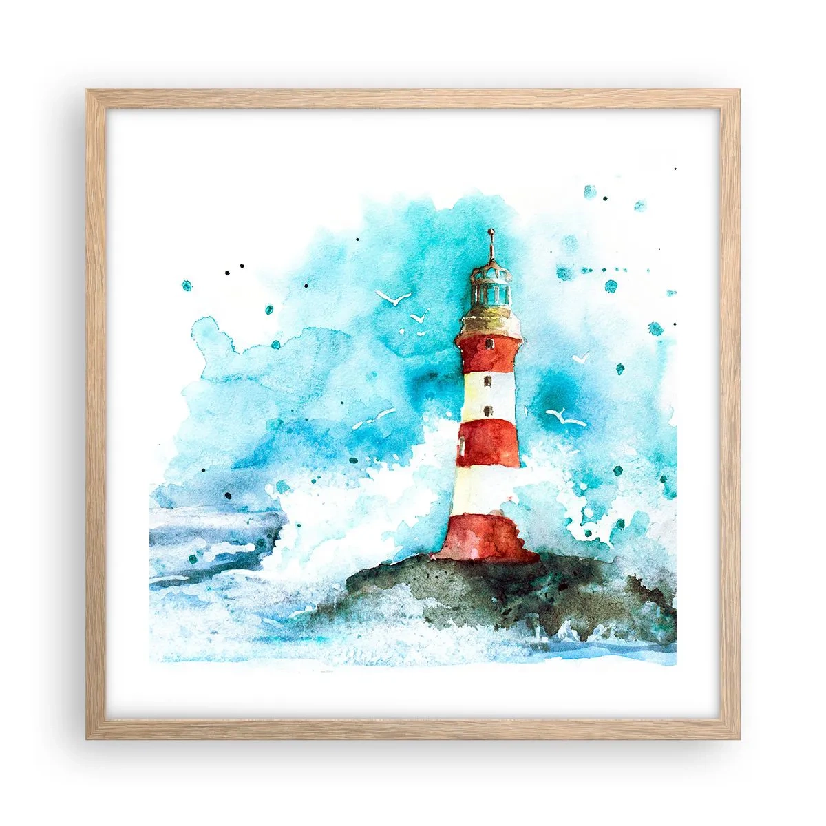 Plakát v rámu světlý dub - Jednota živlů - 50x50 cm