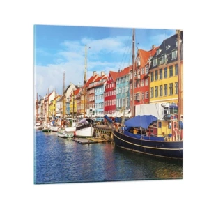 Obraz na skle - Radostné nábřeží - 70x70 cm