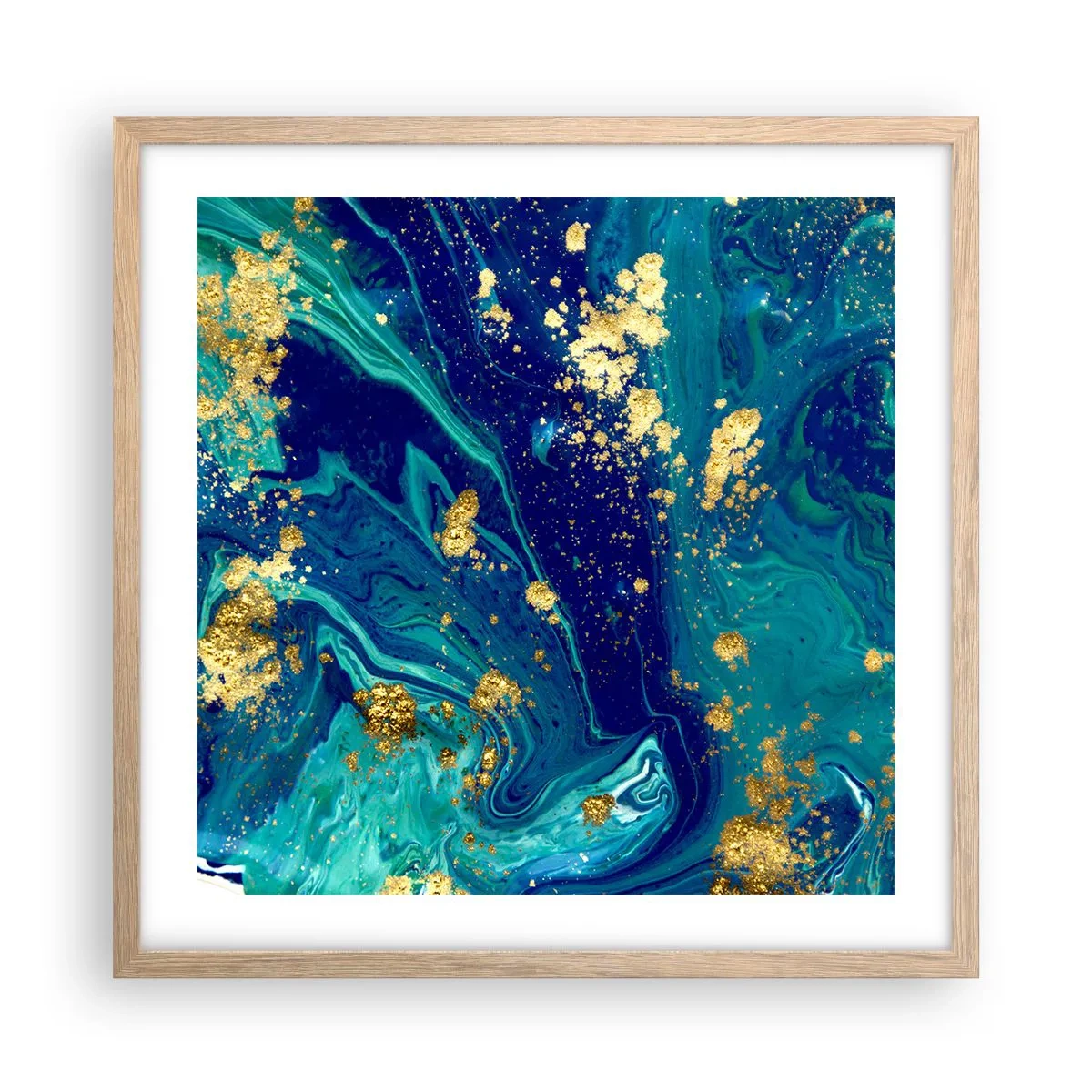 Plakát v rámu světlý dub - Plátky slunce  - 50x50 cm