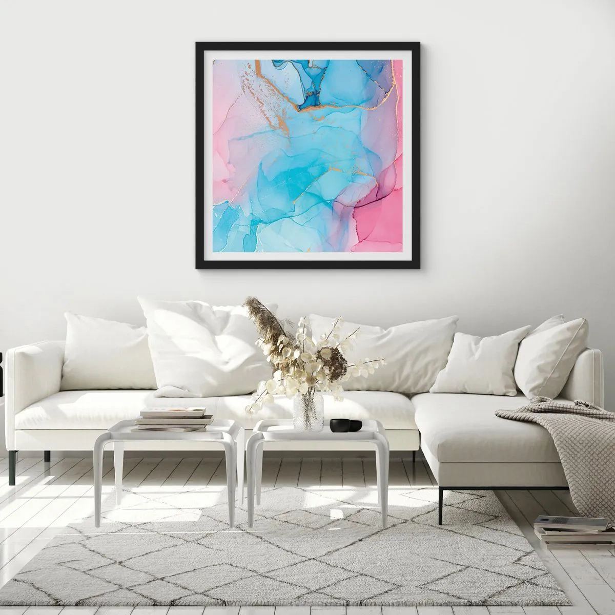 Plakát v černém rámu - Setkávání a prolínání - 40x40 cm