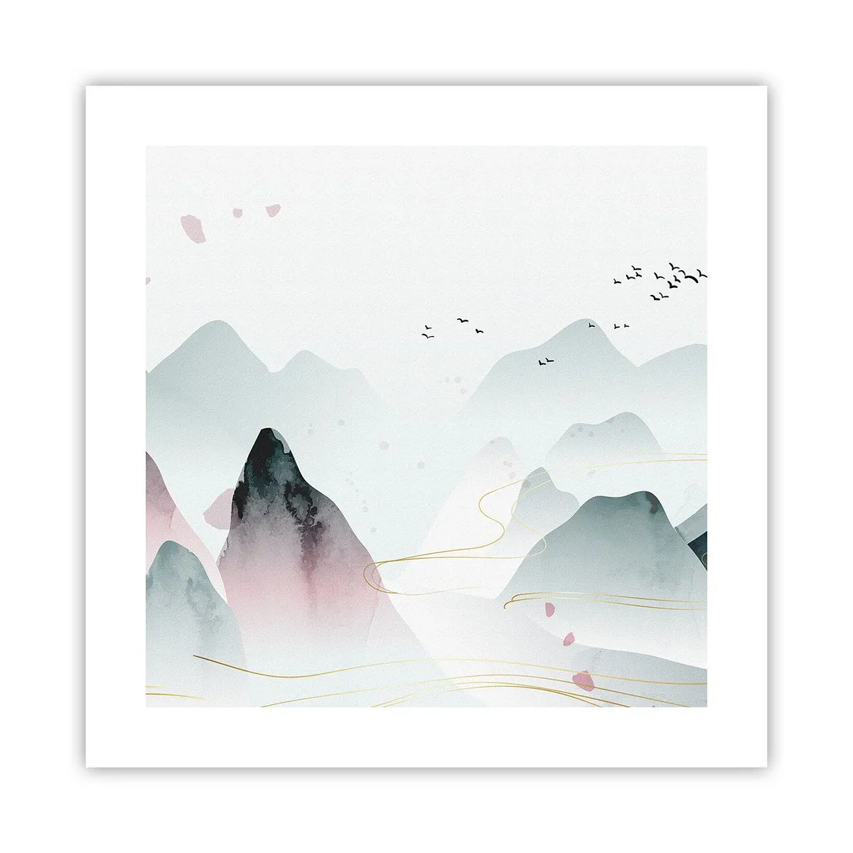 Plakát - Přes vrcholy - 40x40 cm
