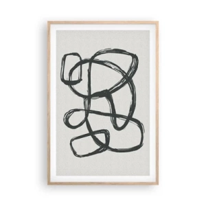 Plakát v rámu světlý dub - Abstrakce ve smyčce - 61x91 cm