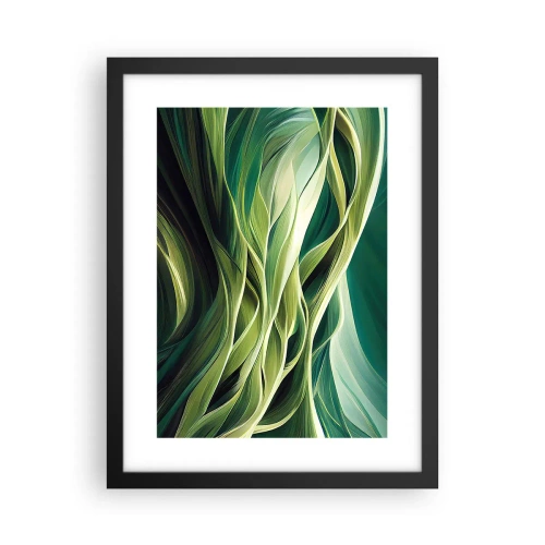 Plakát v černém rámu - Abstraktní hra na zelenou - 30x40 cm