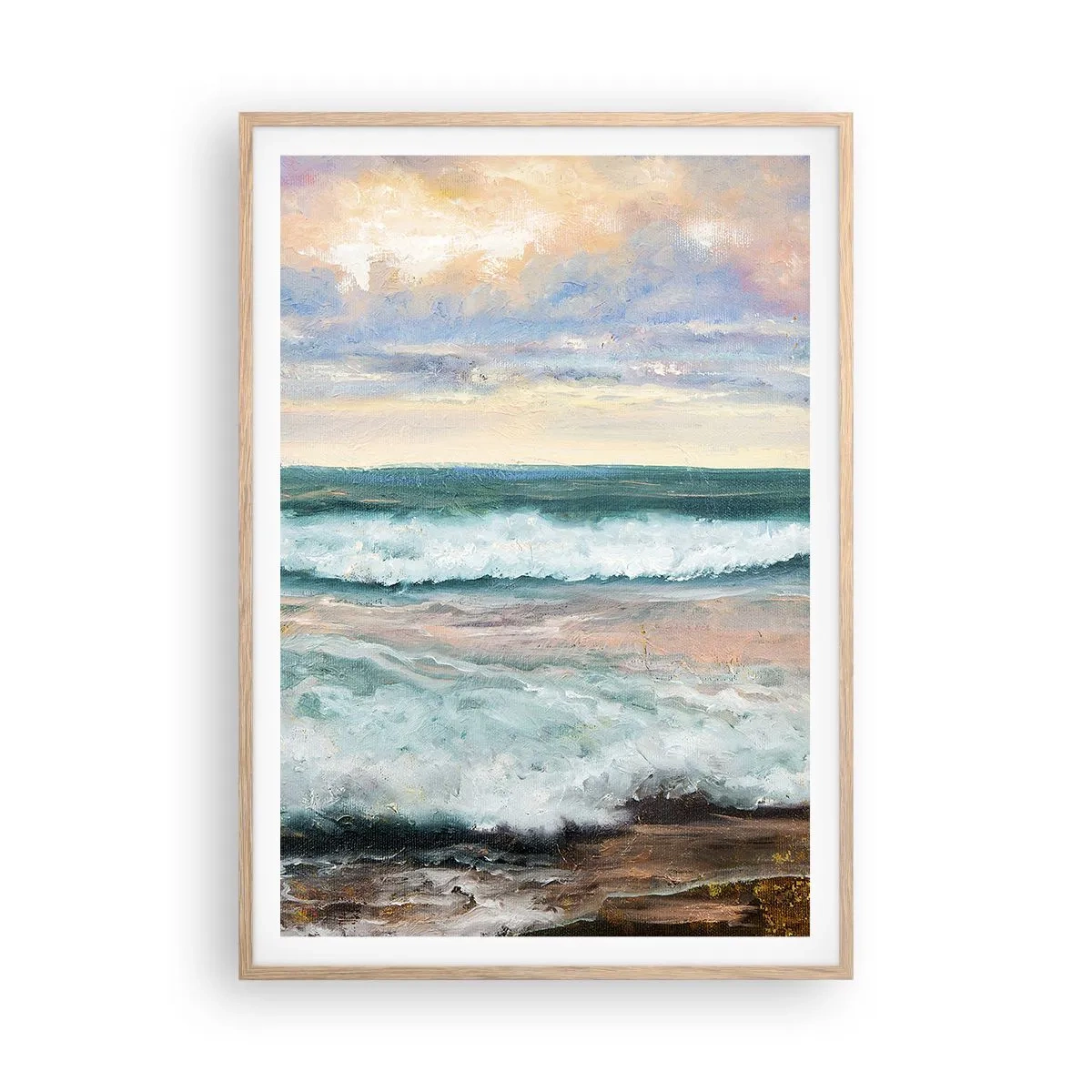 Plakát v rámu světlý dub - Tady uhladíš duši - 70x100 cm