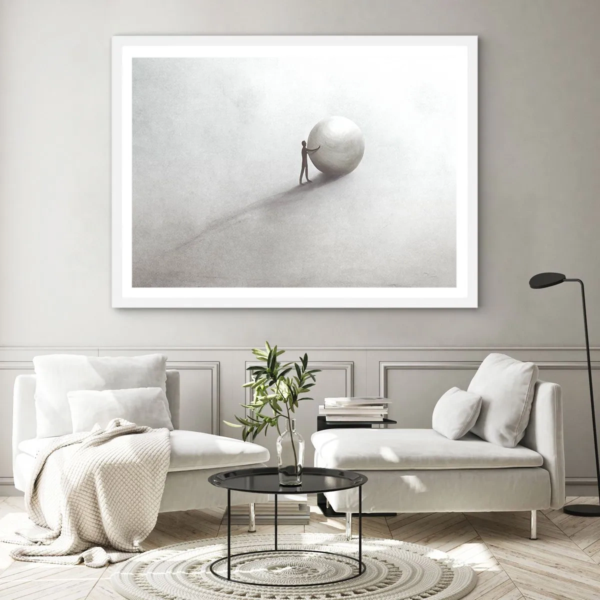 Plakát v bílém rámu - Hra života - 91x61 cm