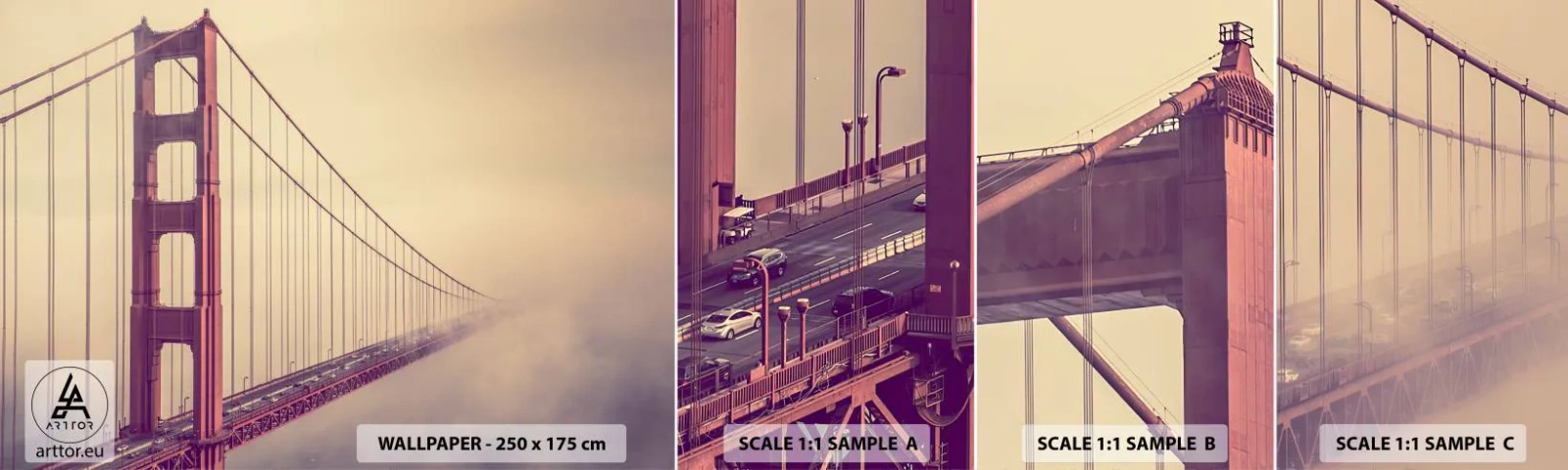 Vzor Fototapety Samolepicí Deluxe Sticker - Mezi nebem a zemí - Krajina, Architektura, San Francisco - 100x30 cm