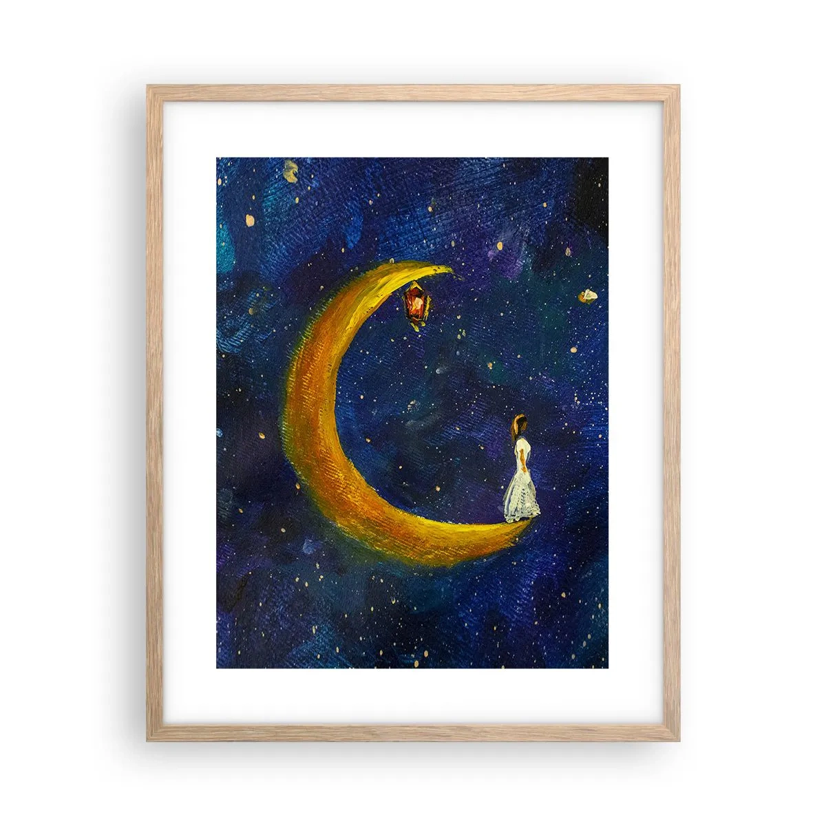 Plakát v rámu světlý dub - Volání světa - 40x50 cm