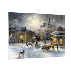 Obraz na skle - Kouzlo ruské zimy - 100x70 cm