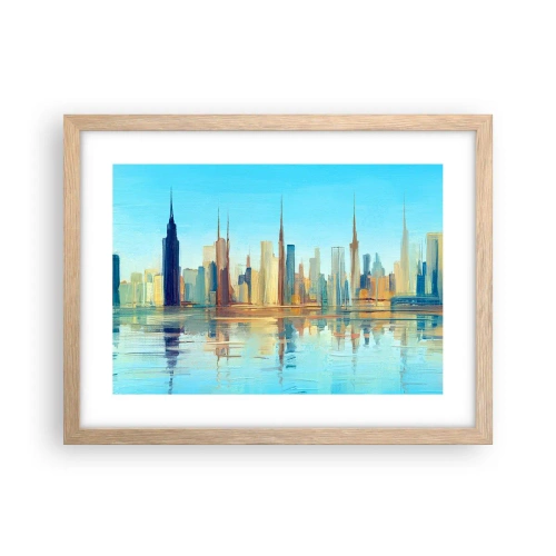 Plakát v rámu světlý dub - Prosluněná metropole - 40x30 cm
