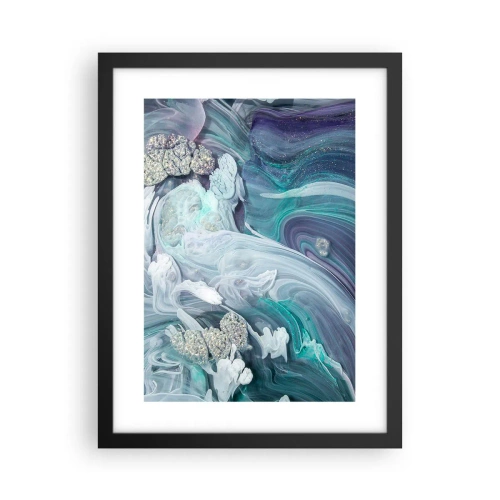 Plakát v černém rámu - Proudy modré - 30x40 cm