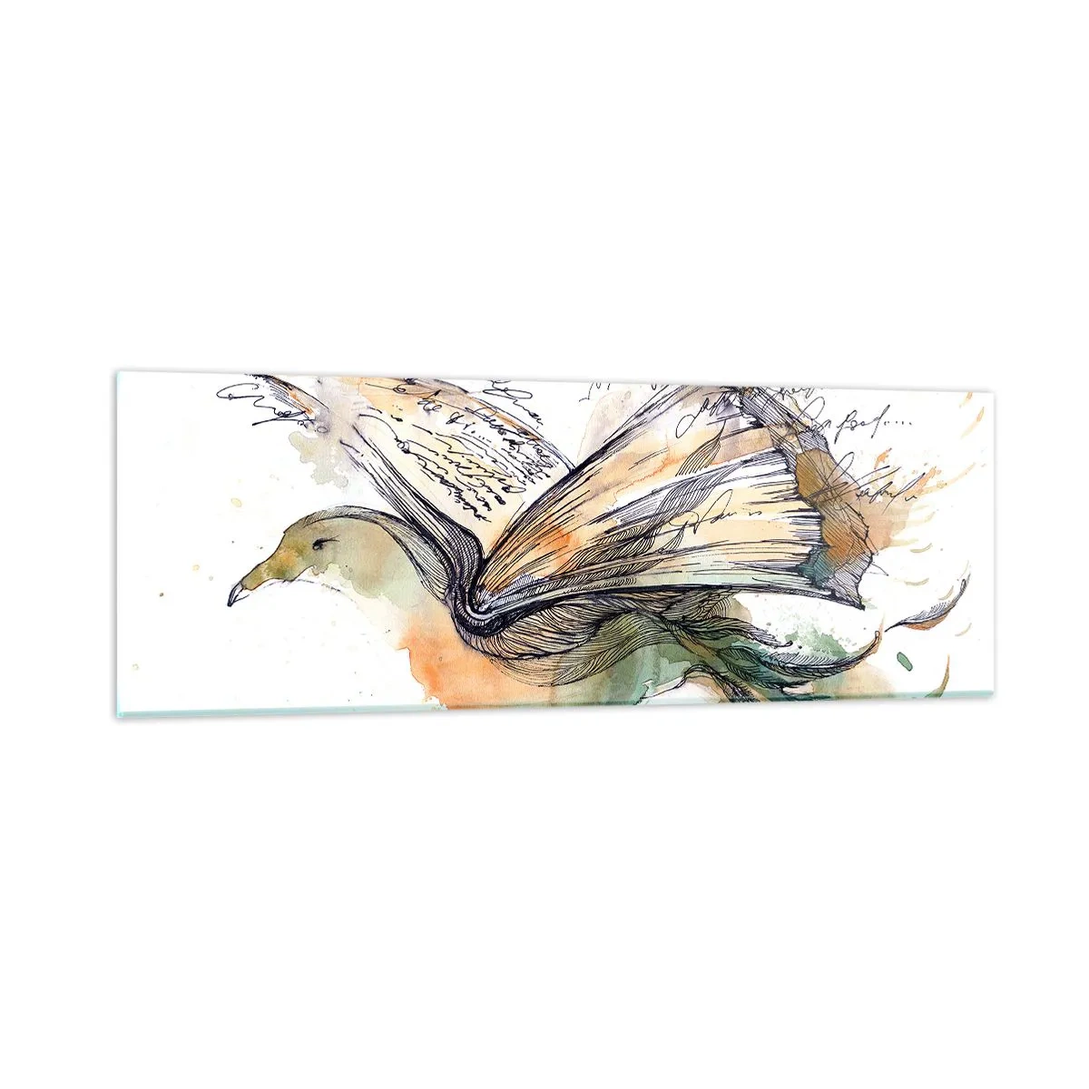 Obraz na skle - Na křídlech poezie - 90x30 cm