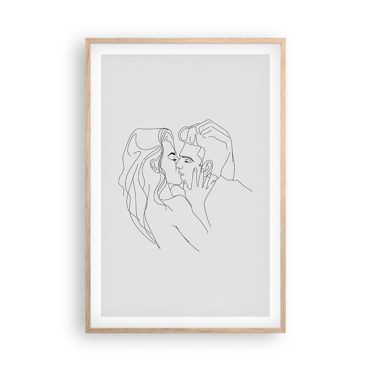 Plakát v rámu světlý dub - Jedním tahem - 61x91 cm