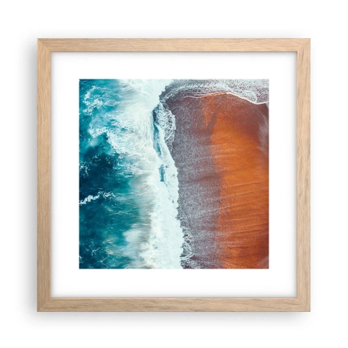 Plakát v rámu světlý dub - Dotek oceánu - 30x30 cm