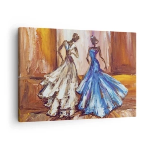Obraz na plátně - Postavy ve večerních šatech v uměleckém stylu - 70x50cm - Půvabné duo - Moderní nástěnná dekorace do obývacího pokoje a ložnice ARTTOR