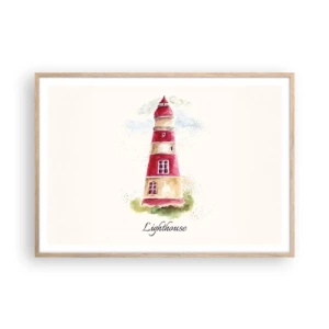 Plakát v rámu světlý dub - Tady je vždy počasí - 100x70 cm