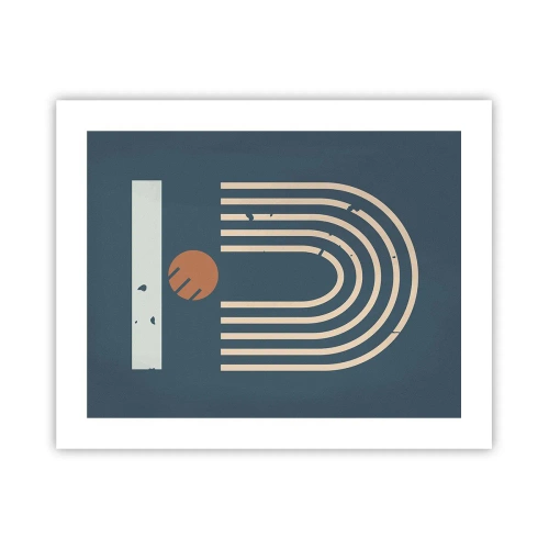 Plakát - Geometrie v námořnické modři - 50x40 cm