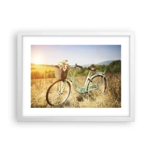 Plakát v bílém rámu - Chvíli tu zůstanu - 40x30 cm