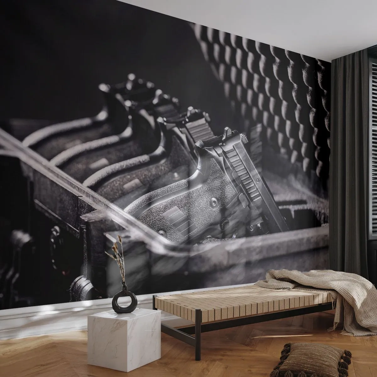 Fototapeta Samolepicí Deluxe Sticker - Mužský sport - Válečný, Zbraň, Pistole - 250x175 cm