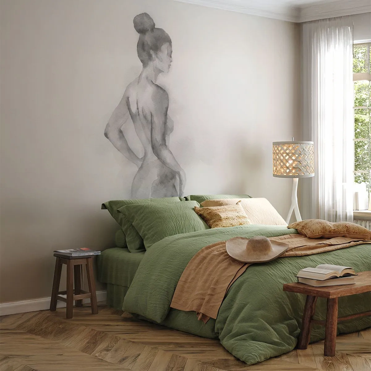 Fototapeta Premium Sand - Krásné jako malba - Žena, Tělo, Grafika - 400x280 cm