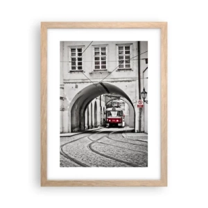 Plakát v rámu světlý dub - Městským labyrintem - 30x40 cm