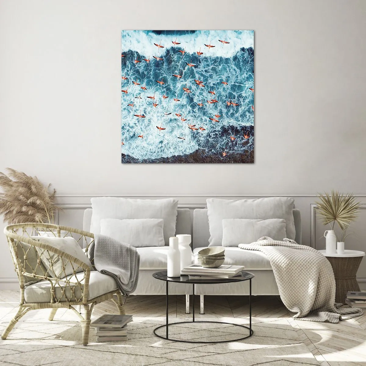 Obraz na skle - Přímořský průvod - 60x60 cm