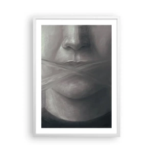 Plakát v bílém rámu - Ani slovo - 50x70 cm