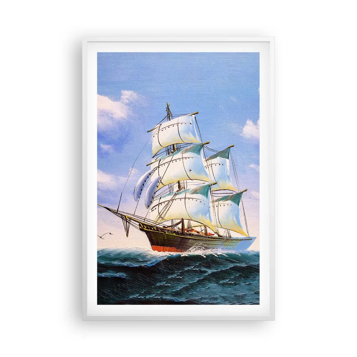 Plakát v bílém rámu - Hrdě s větrem - 61x91 cm