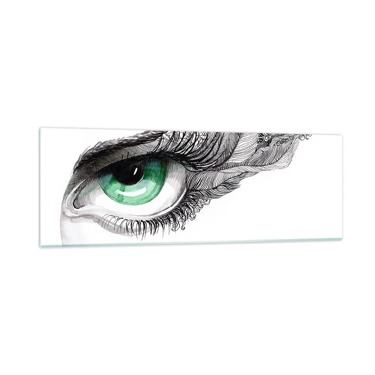 Obraz na skle - Krásná a připravená k útoku - 90x30 cm