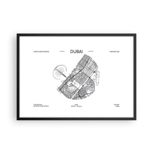 Plakát v černém rámu - Anatomie Dubaje - 70x50 cm