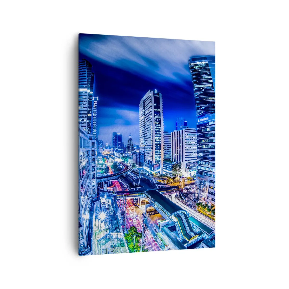 Obraz na plátně - Rytmy nočního města - 70x100 cm