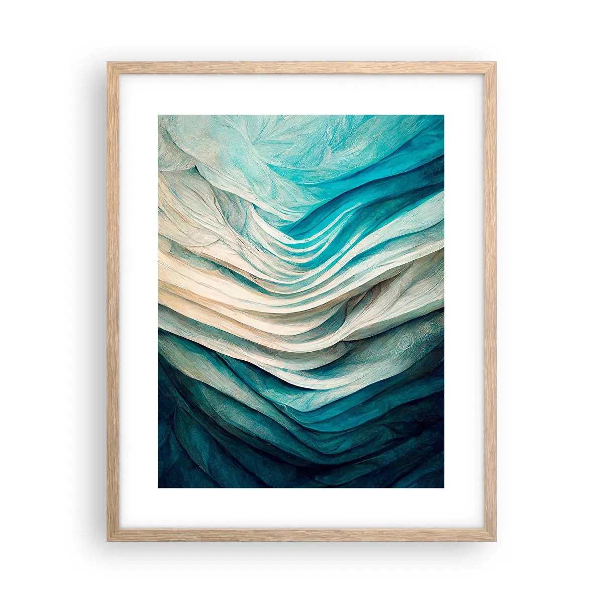 Plakát v rámu světlý dub - Modrá neukojitelnost - 40x50 cm