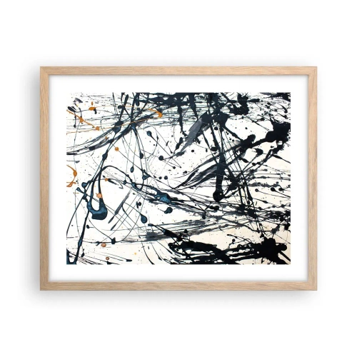 Plakát v rámu světlý dub - Expresionistická abstrakce - 50x40 cm