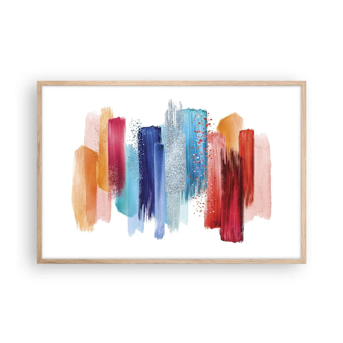 Plakát v rámu světlý dub - Nahoru a dolů - 91x61 cm