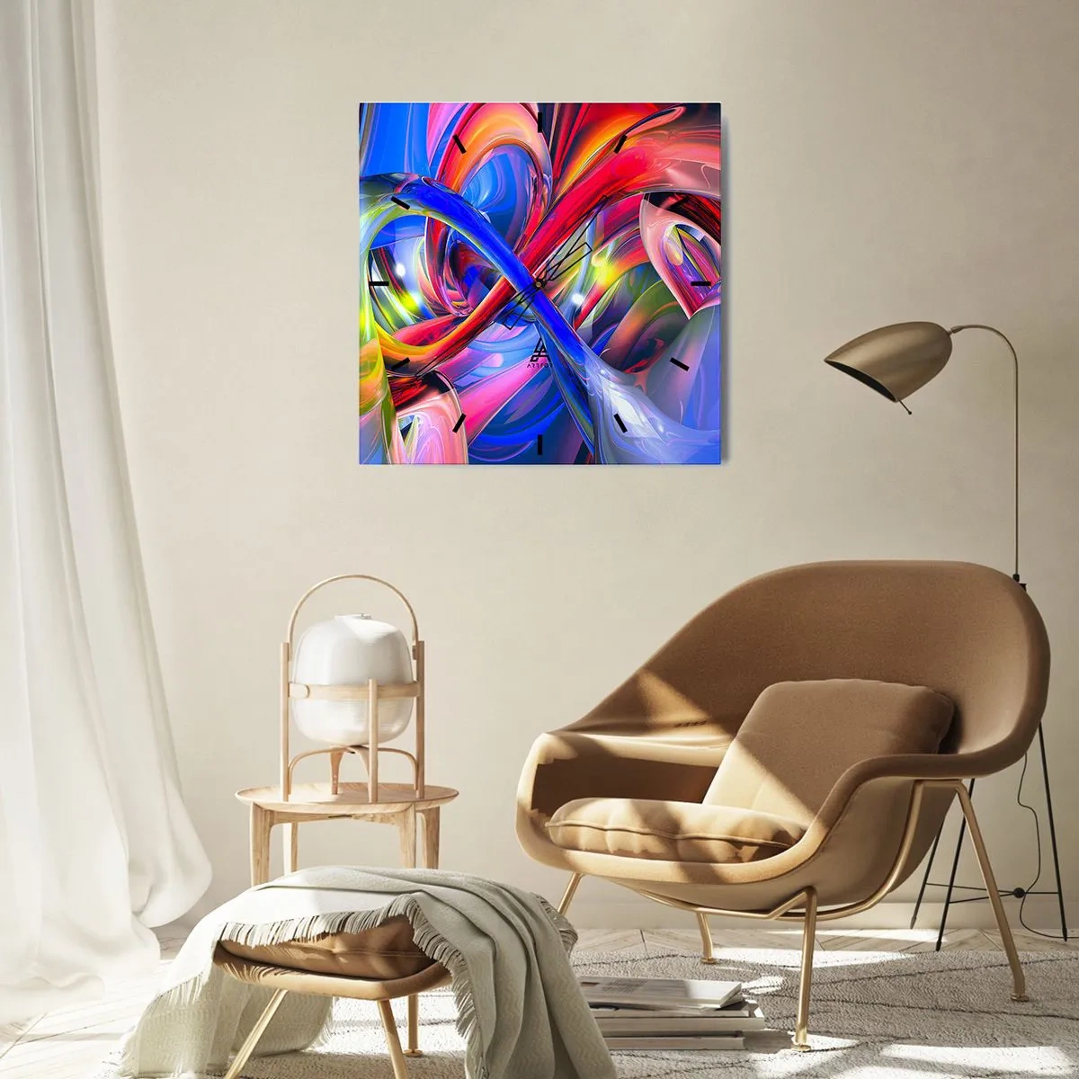 Nástěnné hodiny - Tanec barev - 30x30 cm