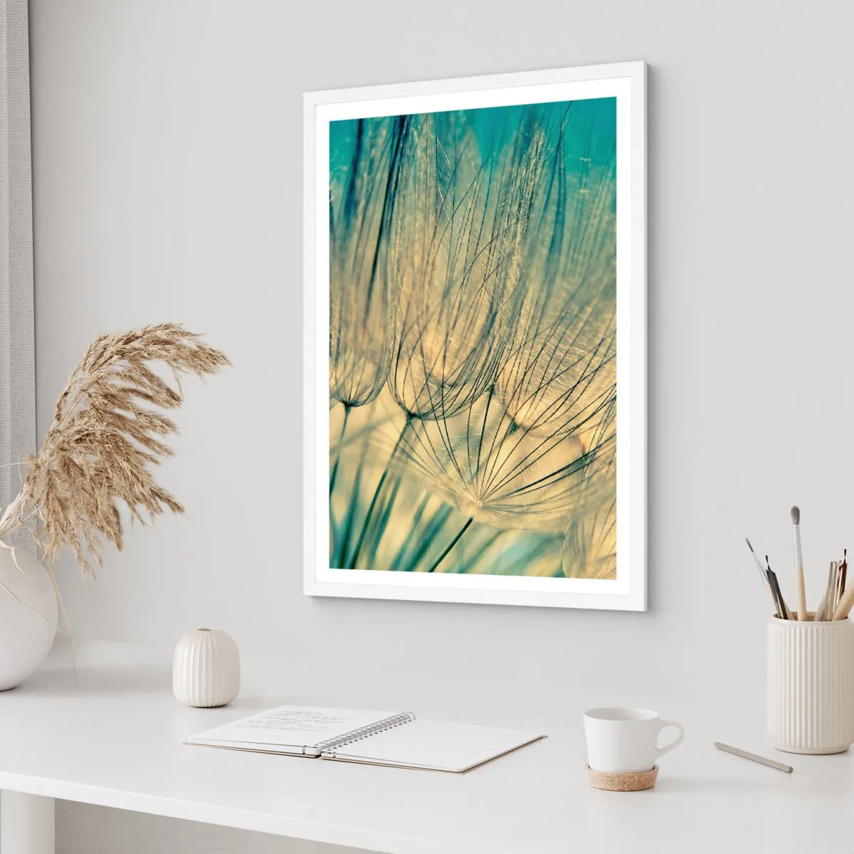 Plakát v bílém rámu - Čekání na vítr - 70x100 cm