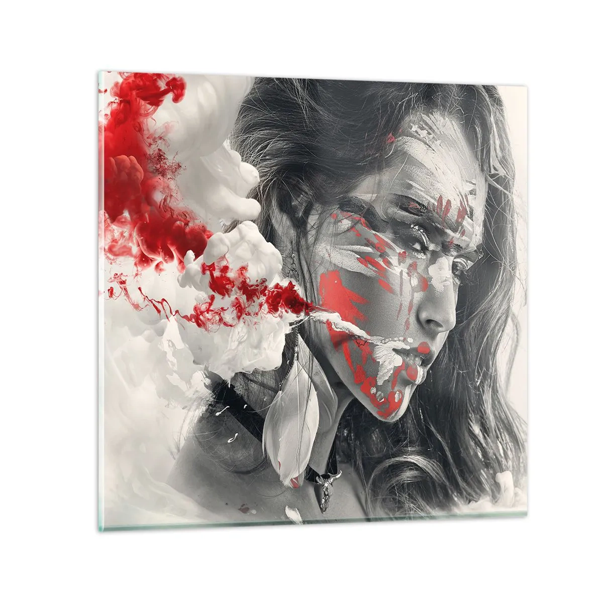 Obraz na skle - Ve spárech absurdity - 50x50 cm