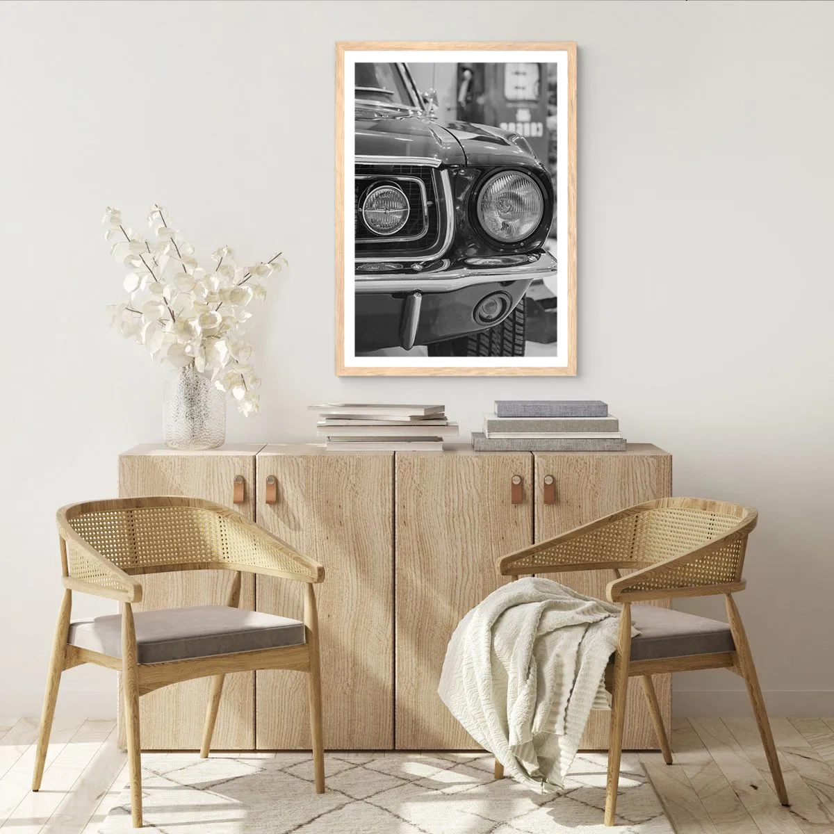 Plakát v rámu světlý dub - Divoká jízda - 40x50 cm