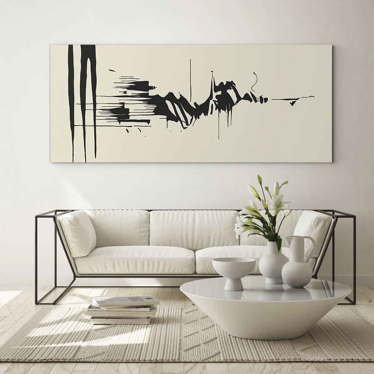 Obraz na skle - Spěšná abstrakce - 100x40 cm