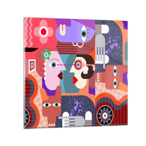 Obraz na skle - Tváří v tvář - 50x50 cm