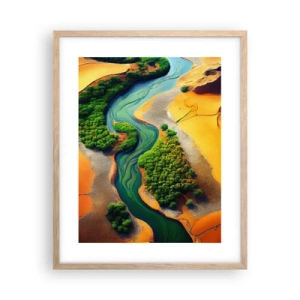 Plakát v rámu světlý dub - Životodárná řeka - 40x50 cm