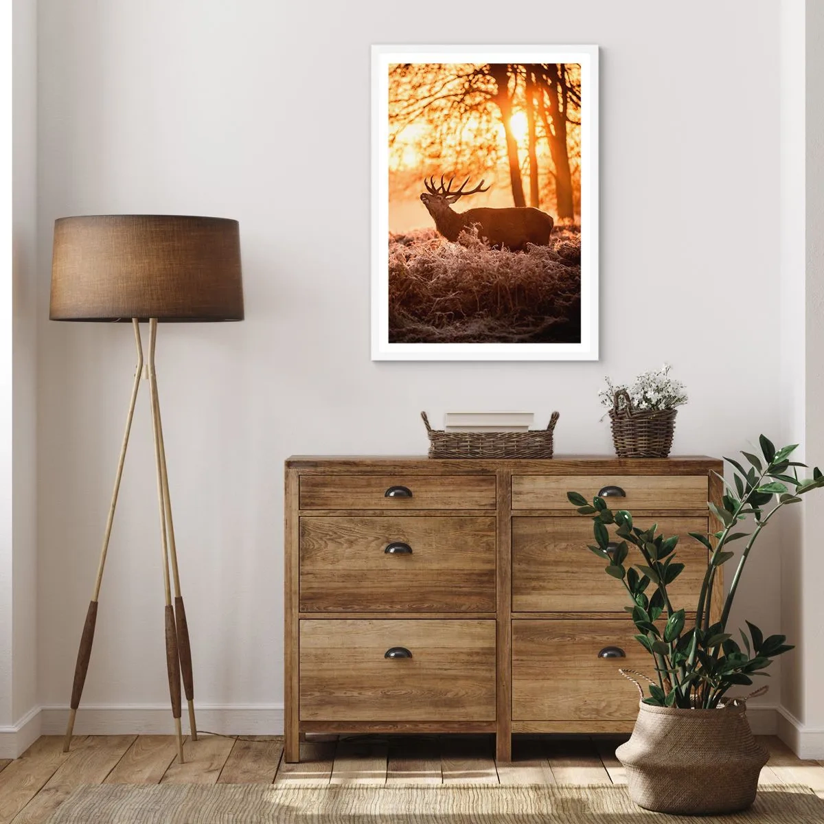 Plakát v bílém rámu - Sen myslivce - 70x100 cm