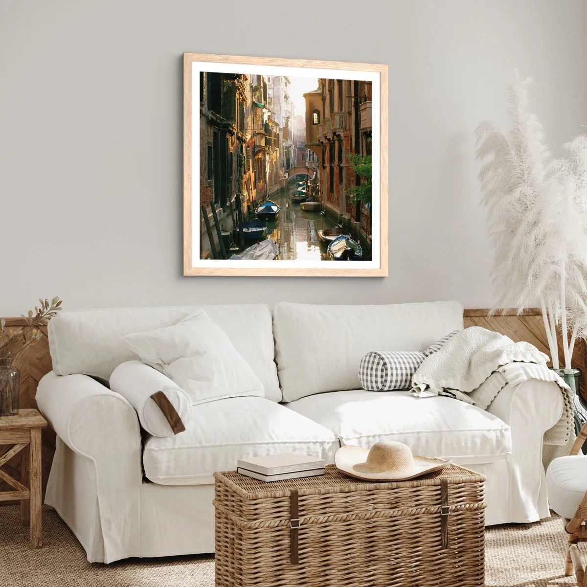 Plakát v rámu světlý dub - V benátském zákoutí - 40x40 cm