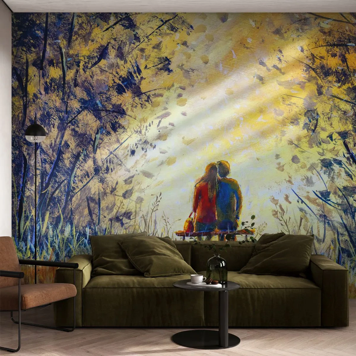 Fototapeta Premium Canvas - Magický okamžik - Pár milenců, Park, Příroda - 250x175 cm