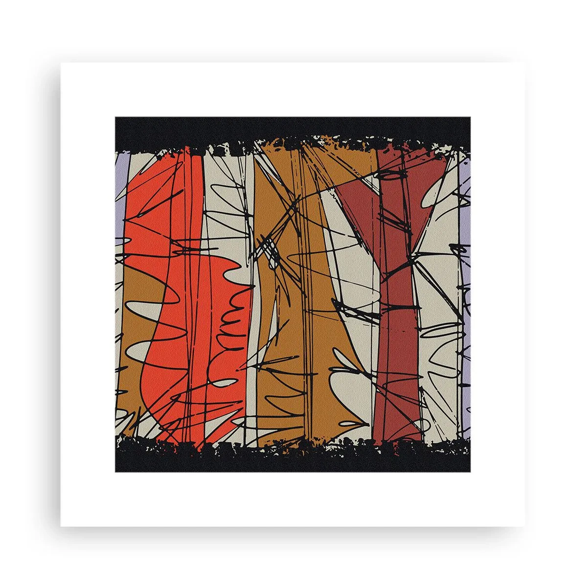 Plakát - Spontánní kompozice - 30x30 cm