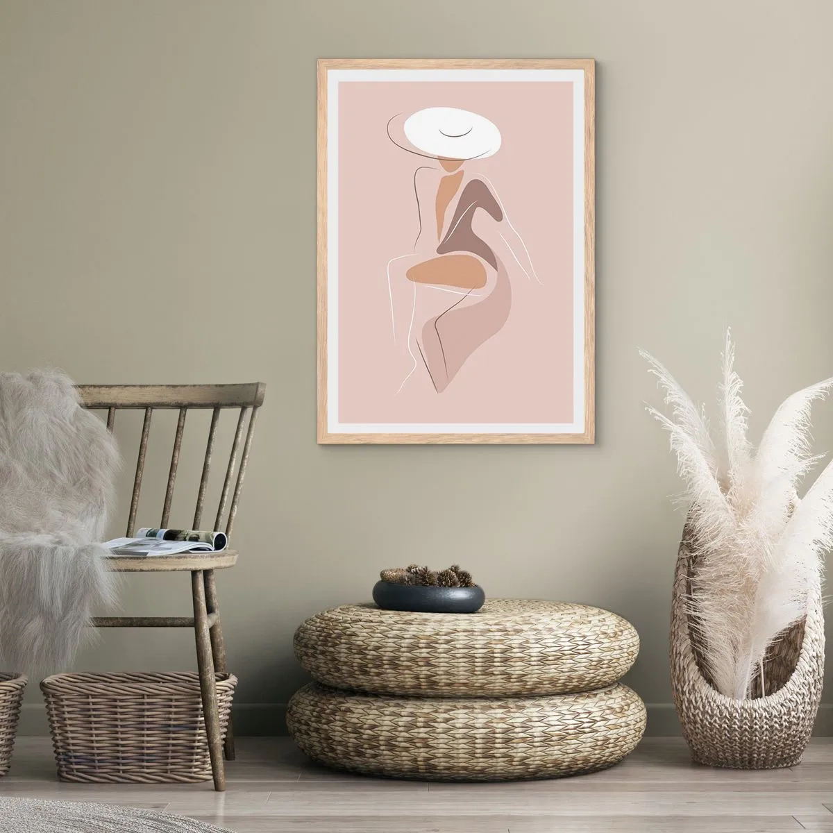 Plakát v rámu světlý dub - Jak vypadá pravá dáma? - 30x40 cm