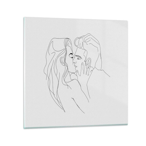 Obraz na skle - Jedním tahem - 30x30 cm
