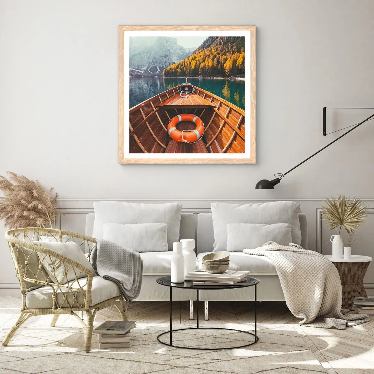 Plakát v rámu světlý dub - Horská túra - 60x60 cm