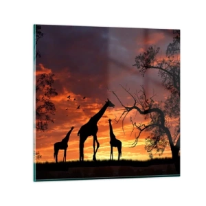 Obraz na skle - Malá večeře v kruhu nejbližších - 40x40 cm