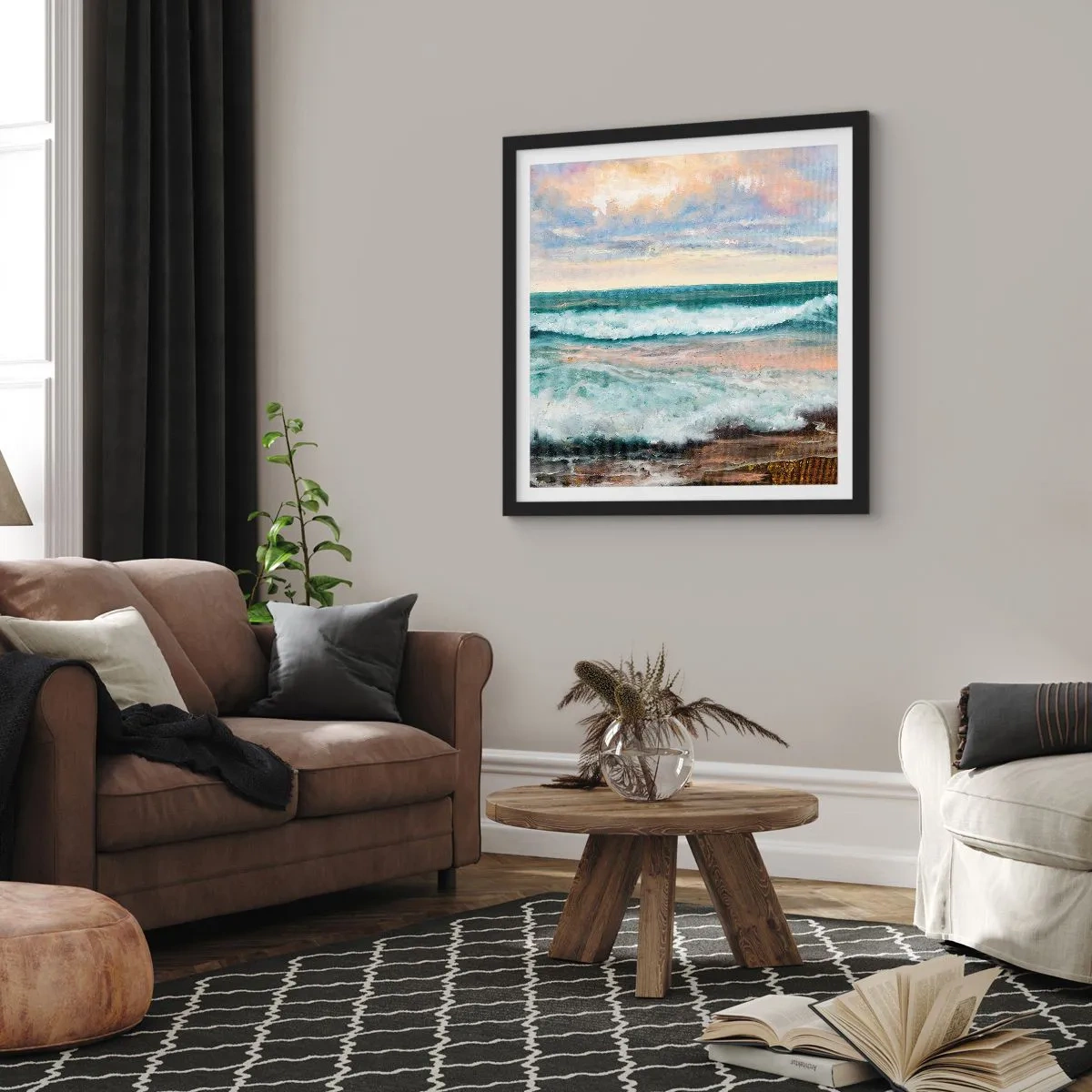 Plakát v černém rámu - Tady uhladíš duši - 60x60 cm